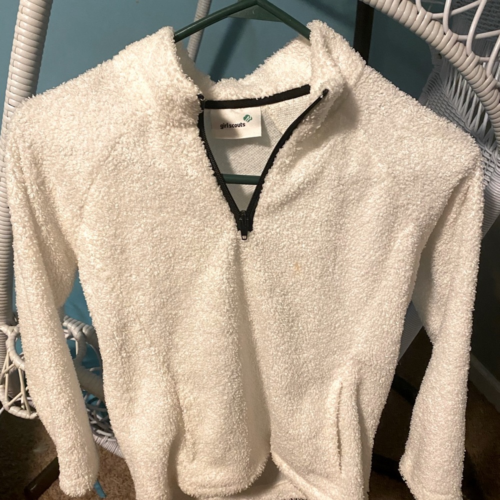 Girl Scouts quarter zip pullover white size M 10-12